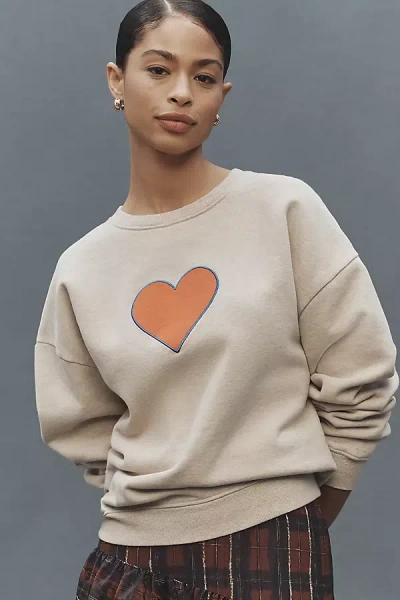 Kule The Oversized Heart Sweatshirt In Gray
