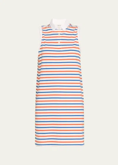 Kule The Polo Sleeveless Cotton Mini Dress In W/tblue/poppy