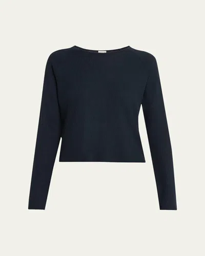 Kule The Sela Waffle-knit Top In Blue