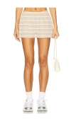 Kule Striped Mid Rise Short In Sand Multistripe