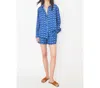 Kule The Silk Ponza Shirt In Denim Bandana In Blue