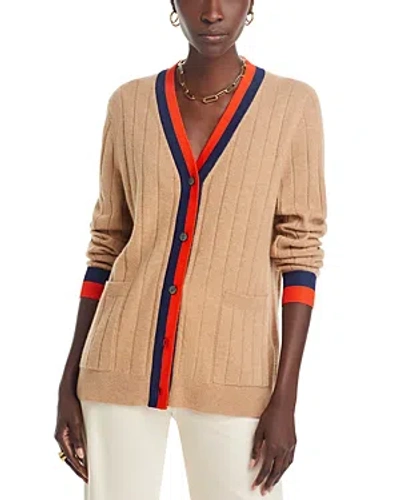 Kule The Sinclair Button Front Cashmere Cardigan In Camel