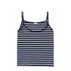 Kule The Spaghetti Tank In Navy/cream In Black