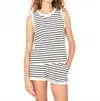 Kule The Stripe Tank Top In Cream/navy In Multi
