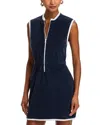 Kule The Terry Cotton-blend Zip-front Mini Dress In Navy