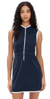 Kule The Terry Cotton-blend Zip-front Mini Dress In Navy