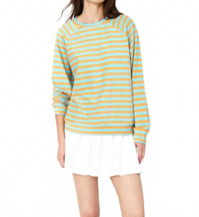 Kule The Terry Franny Ladies Sweatshirt In Sherbet/aqua In Multi