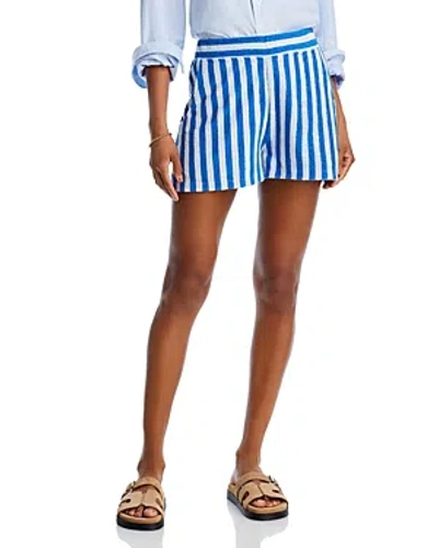 Kule The Terry Venus Shorts In White/royal