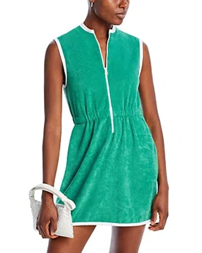 Kule The Terry Zip Front Dress In Green