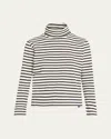 Kule The Turtleneck Striped Long-sleeve Cotton Sweater In Multi