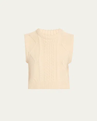 Kule The Van Chunky Cable-knit Vest In Cream