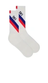 Kule The Women's Diagonal Stripe Ski Sock In Cream