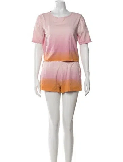 Pre-owned Kule Tie-dye Print Short Set In Pink