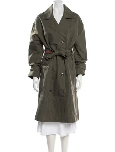 Pre-owned Kule Trench Coat In Green