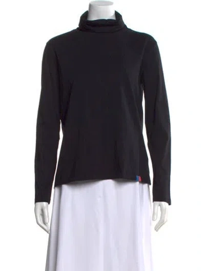 Pre-owned Kule Turtleneck Long Sleeve Top In Black