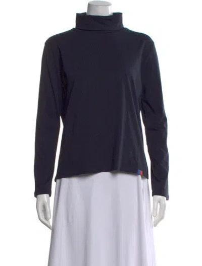 Pre-owned Kule Turtleneck Long Sleeve Top In Blue