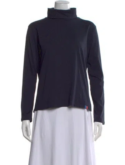 Pre-owned Kule Turtleneck Long Sleeve Top In Blue
