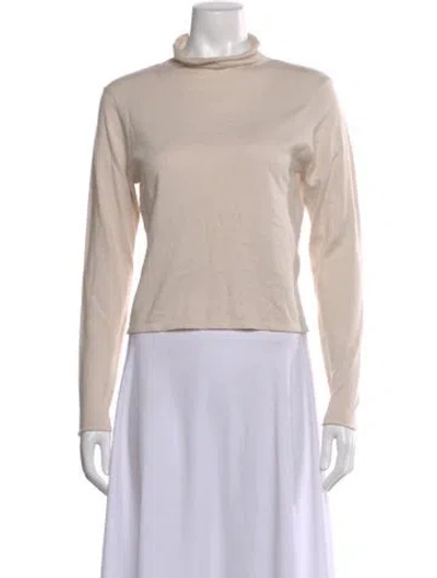 Pre-owned Kule Turtleneck Long Sleeve Top In Neutral