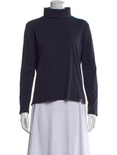 Pre-owned Kule Turtleneck Long Sleeve Top W/ Tags In Blue