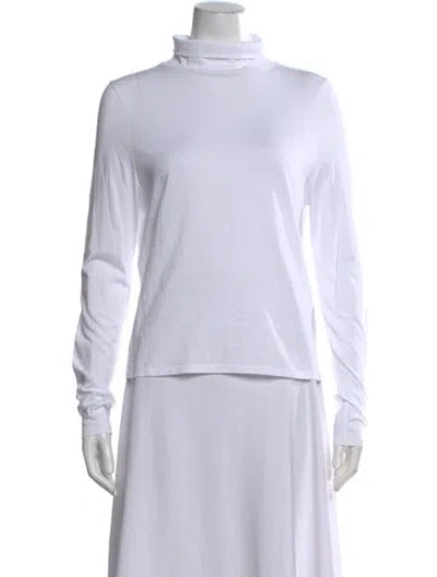 Pre-owned Kule Turtleneck Long Sleeve Top In White