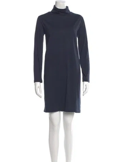 Pre-owned Kule Turtleneck Mini Dress In Blue