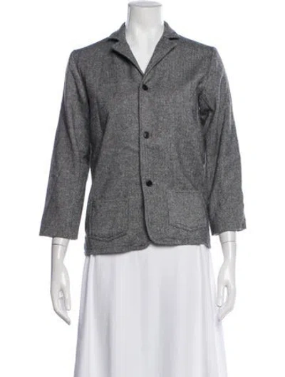 Pre-owned Kule Tweed Pattern Blazer In Grey