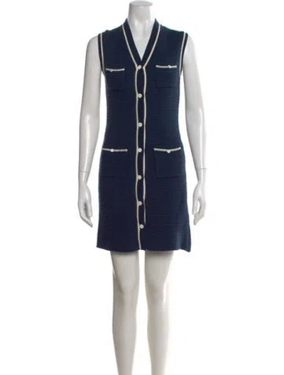 Pre-owned Kule V-neck Mini Dress In Blue