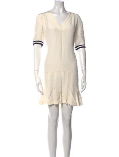 Pre-owned Kule V-neck Mini Dress In Neutrals