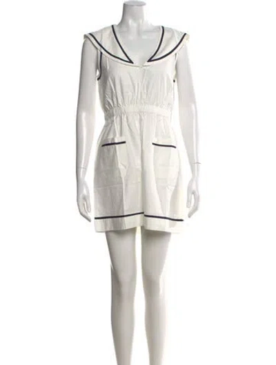 Pre-owned Kule V-neck Mini Dress In White