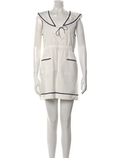 Pre-owned Kule V-neck Mini Dress In White