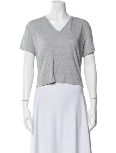 Pre-owned Kule V-neck Short Sleeve T-shirt In Grey