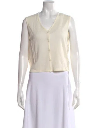 Pre-owned Kule V-neck Sleeveless Top In Neutral