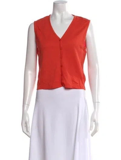 Pre-owned Kule V-neck Sleeveless Top In Orange