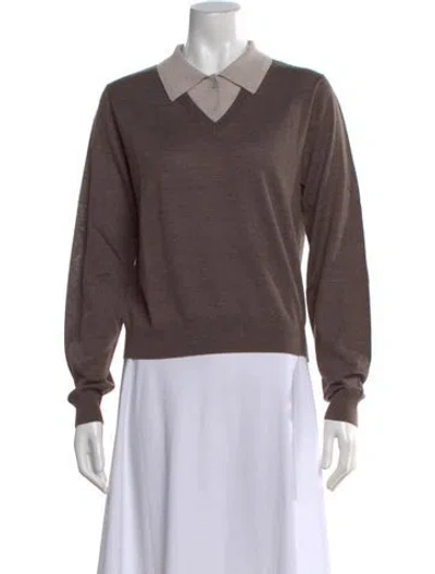 Pre-owned Kule V-neck Sweater In Brown