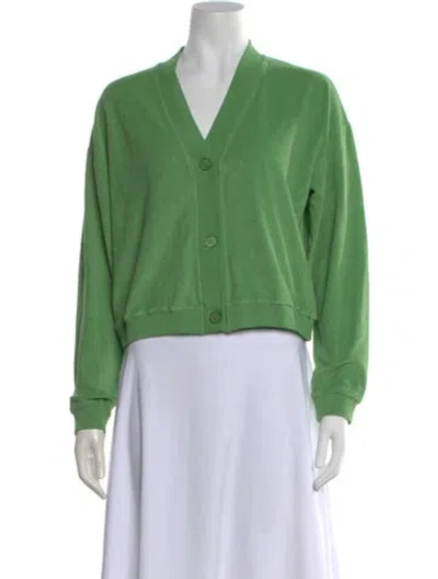 Pre-owned Kule V-neck Sweater In Green