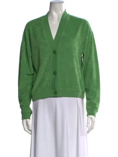 Pre-owned Kule V-neck Sweater In Green