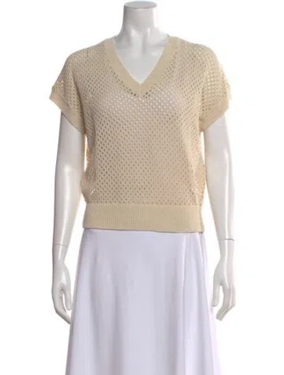 Pre-owned Kule V-neck Sweater In Neutral