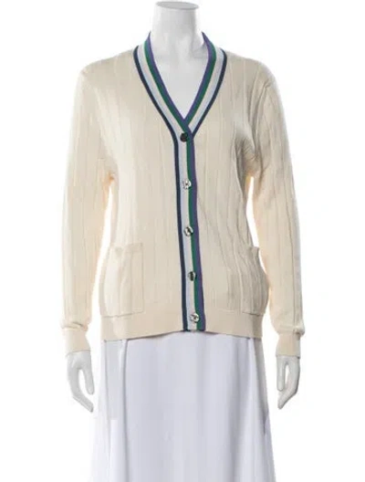 Pre-owned Kule V-neck Sweater In White