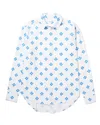 Kule Women's Quinn Royal Button Down Shirt In Royal Blue/white In White