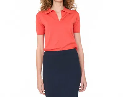 Kule The Farley Cotton-silk Polo In Orange