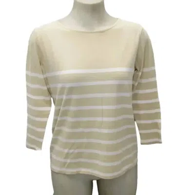 Kule Women's The Malibu Striped Shirt In Stone/white In Green