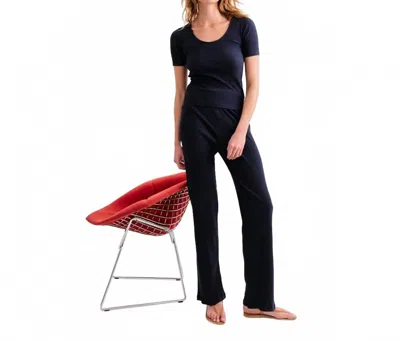 Kule Women's The Ribbed Elzi Top In Navy In Blue