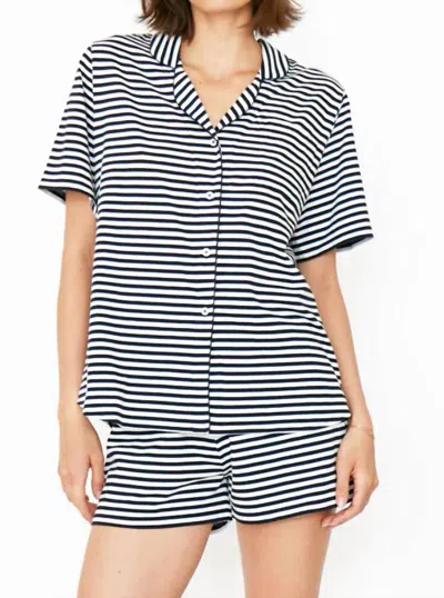 Kule Women's The Short Pajama Set In Navy/white In Multi