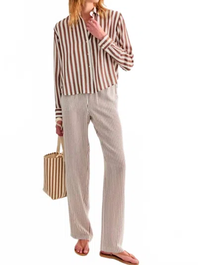 Kule Women's The Silk Fez Pants In White/brown Pants In Multi