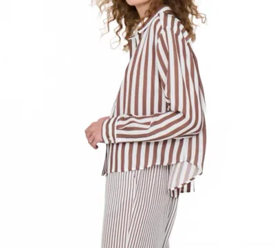 Kule Women's The Silk Jada Shirt In White Brown In Multi