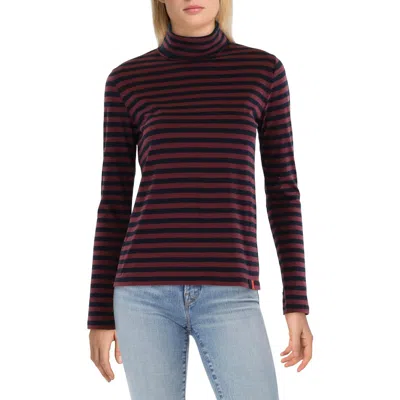 Kule Womens Turtle Neck Striped Turtleneck Top