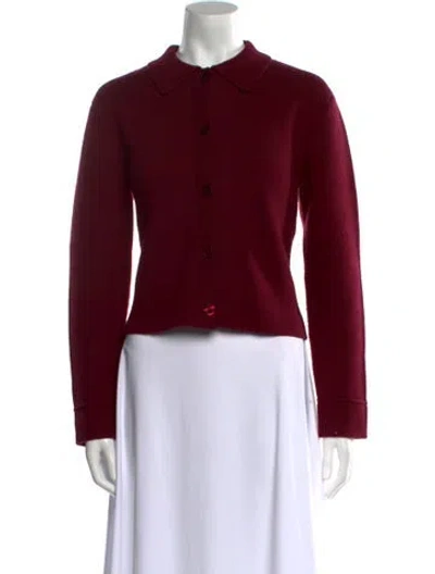 Pre-owned Kule Wool Crew Neck Sweater In Burgundy