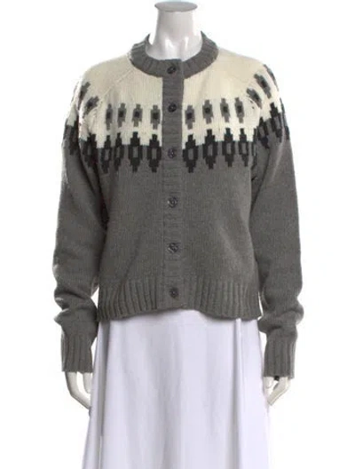 Pre-owned Kule Wool Graphic Print Sweater In Grey