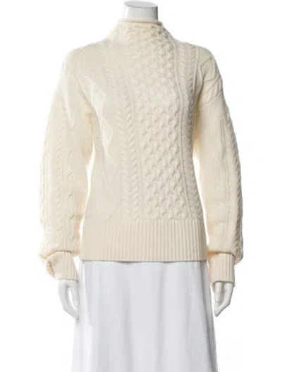 Pre-owned Kule Wool Mock Neck Sweater In Neutral