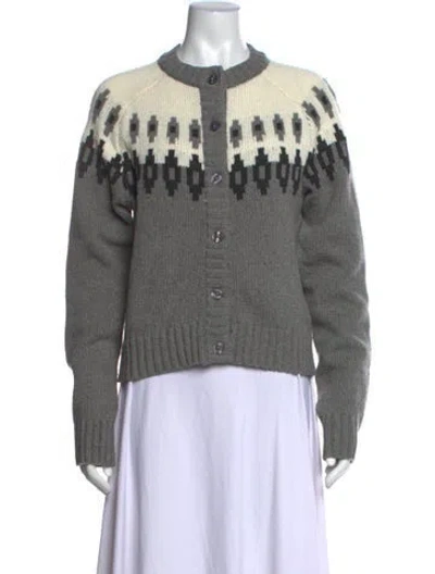 Pre-owned Kule Wool Patterned Sweater In Grey